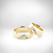 Vestuviniai žiedai Nr. 38 - auksas 585, briliantai. Bendra masė 0.36 ct