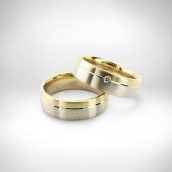 Vestuviniai žiedai Nr. 35 - auksas 585, briliantas 0.03 ct