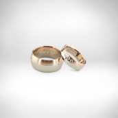 Vestuviniai žiedai Nr. 160 - raudonas ir baltas auksas, briliantai