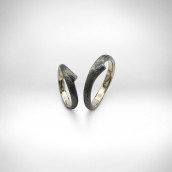 Vestuviniai žiedai-šakelės Nr. 163 - baltas auksas 585, rodavimas