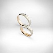 Vestuviniai žiedai Nr. 171 - baltas ir raudonas auksas 585, briliantas