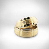 Vestuviniai žiedai - auksas 585, briliantas 0.06 ct