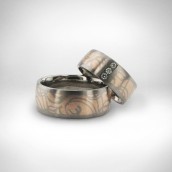 Vestuviniai žiedai Nr. 50 - auksas 585, deimantai, autorinė technika