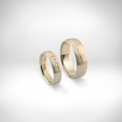 Vestuviniai žiedai Nr. 223 - raudonas ir baltas auksas 585, briliantai