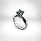Sužadėtuvių žiedas • Auksas 585, juodas deimantas