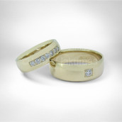 Vestuviniai žiedai • Geltonas auksas 585, brilijantai